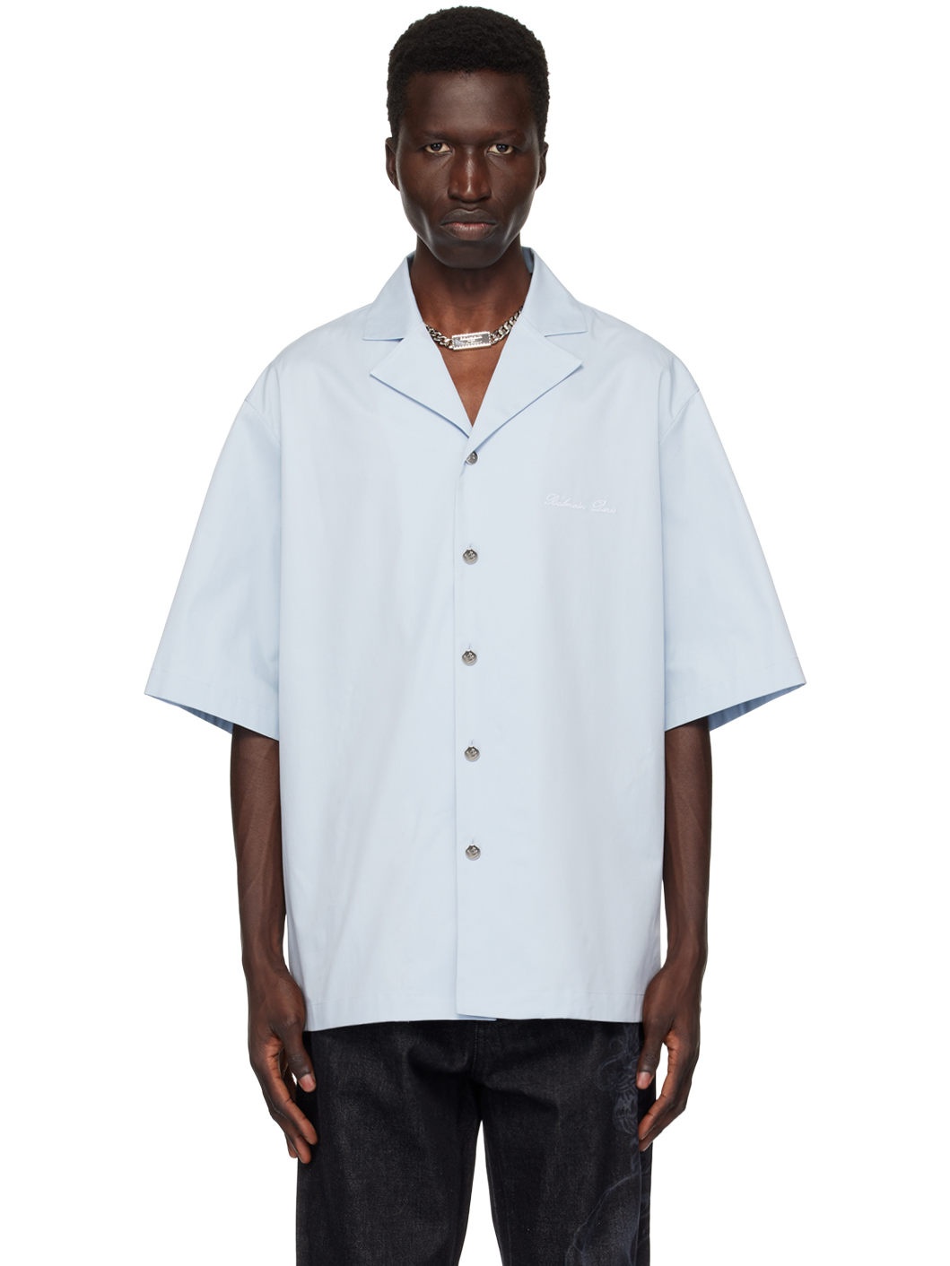 Blue 'Balmain Signature' Shirt - 1