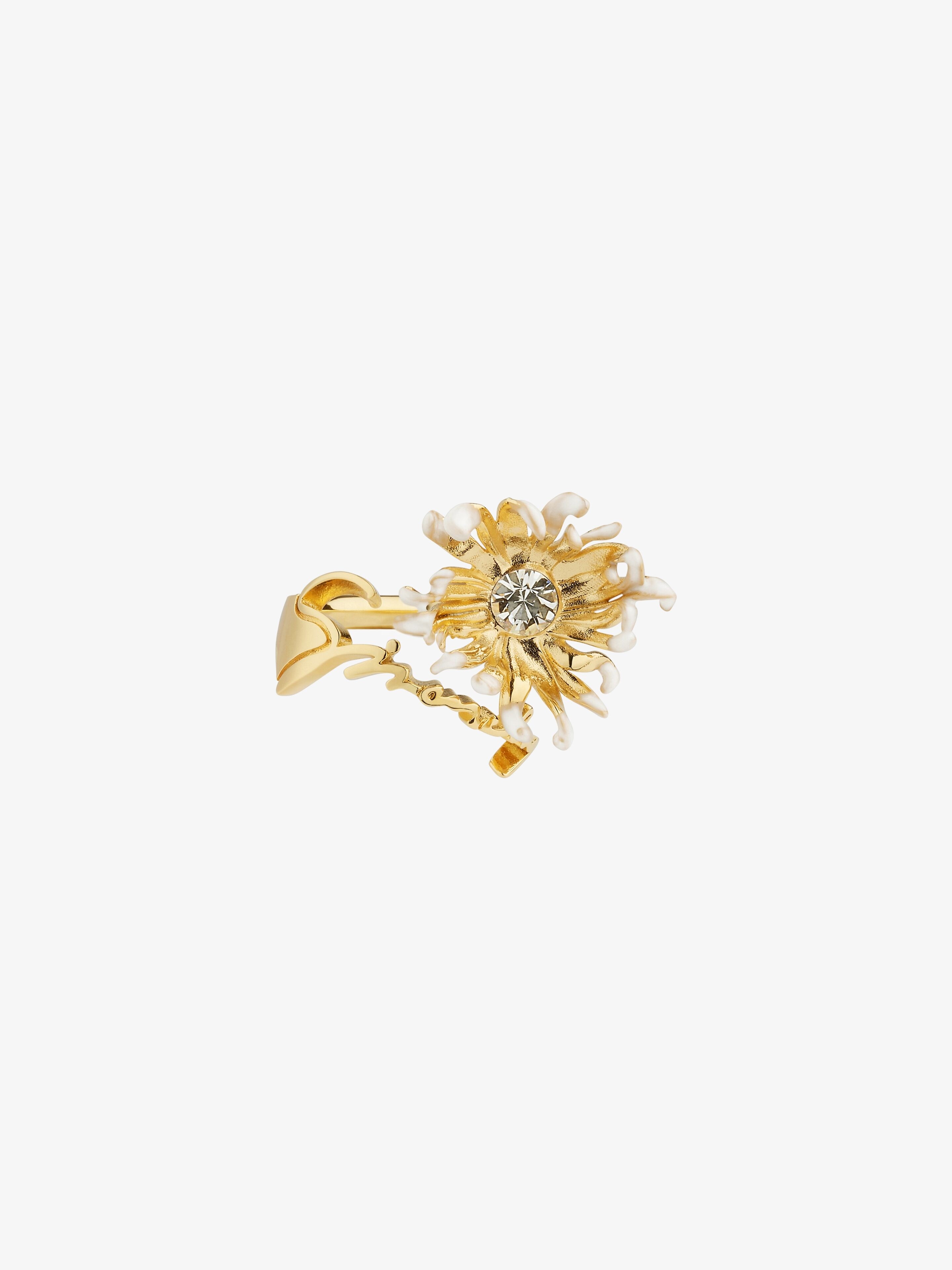 DAISY RING IN METAL AND ENAMEL WITH CRYSTAL - 2