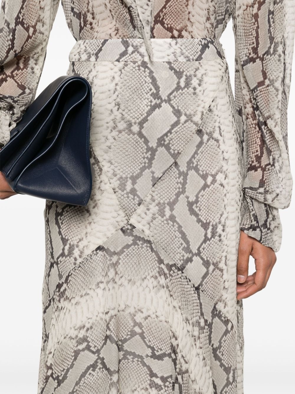 snakeskin-print mermaid maxi skirt - 5