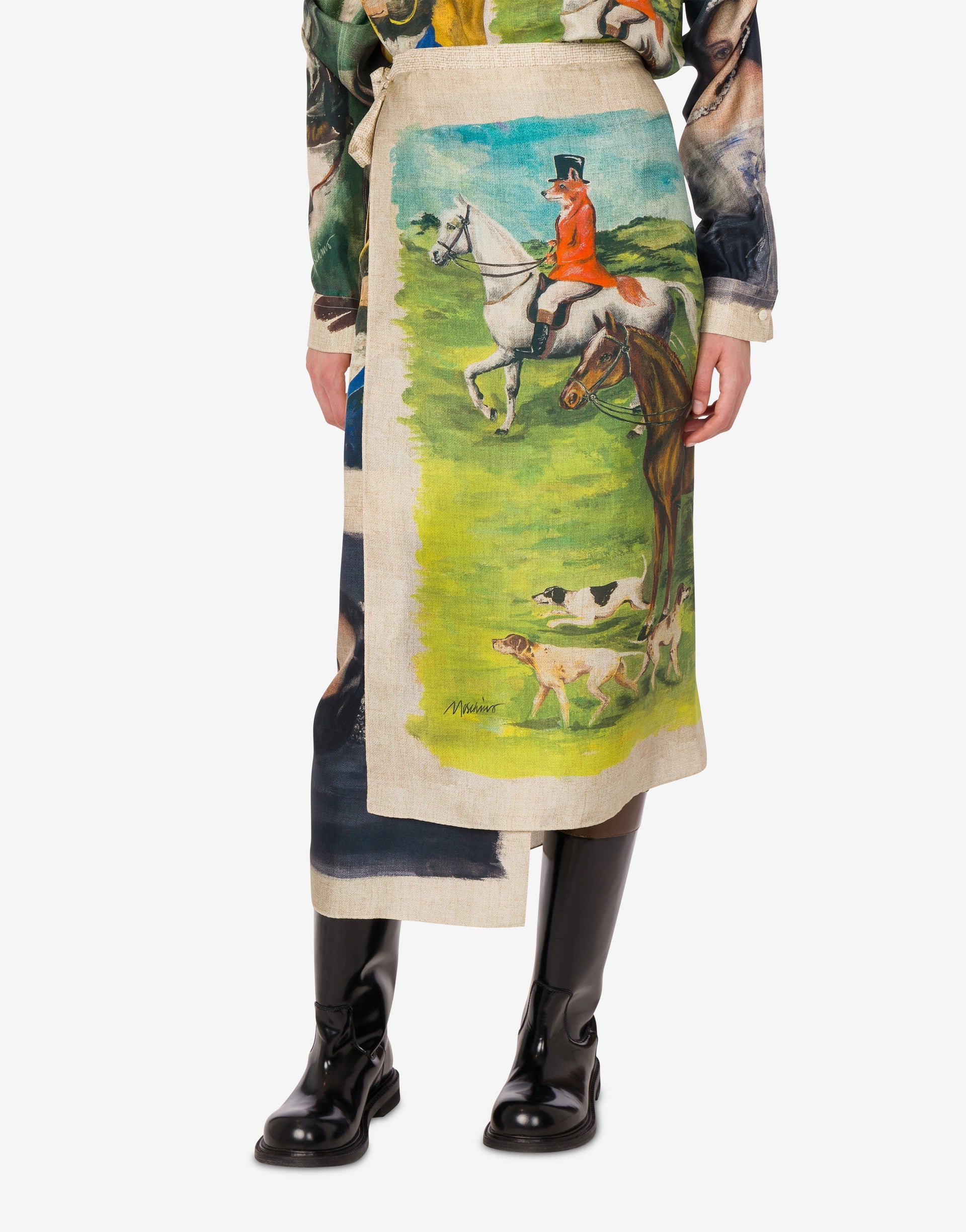 PRINTED SILK TWILL SKIRT - 2