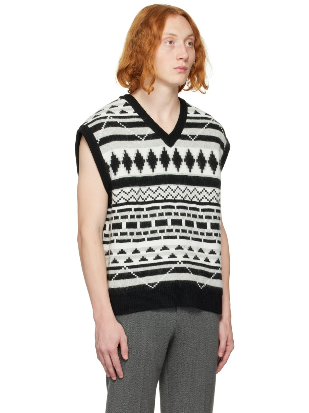 Black Jacquard Vest - 2