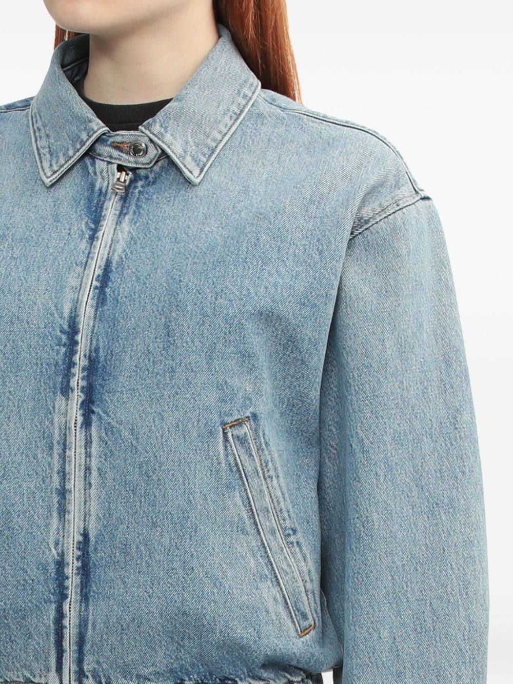 Nile zip-front elastic-waist denim jacket - 5