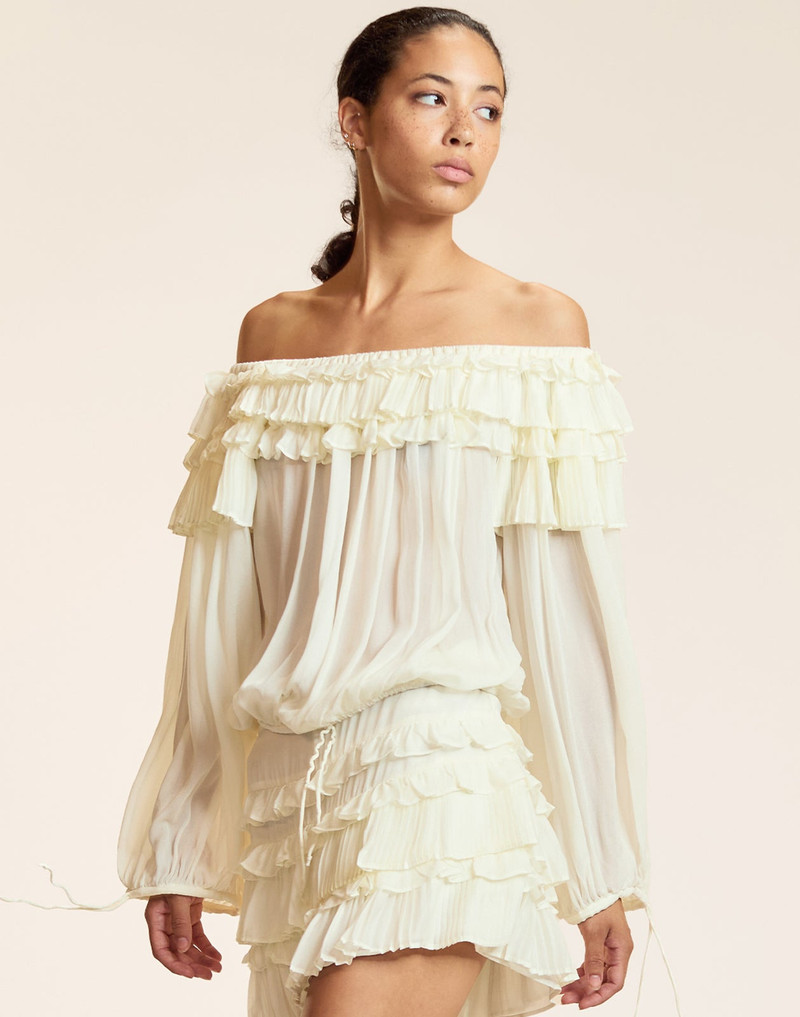 CYNTHIA ROWLEY Bella Ruffle Blouse outlook