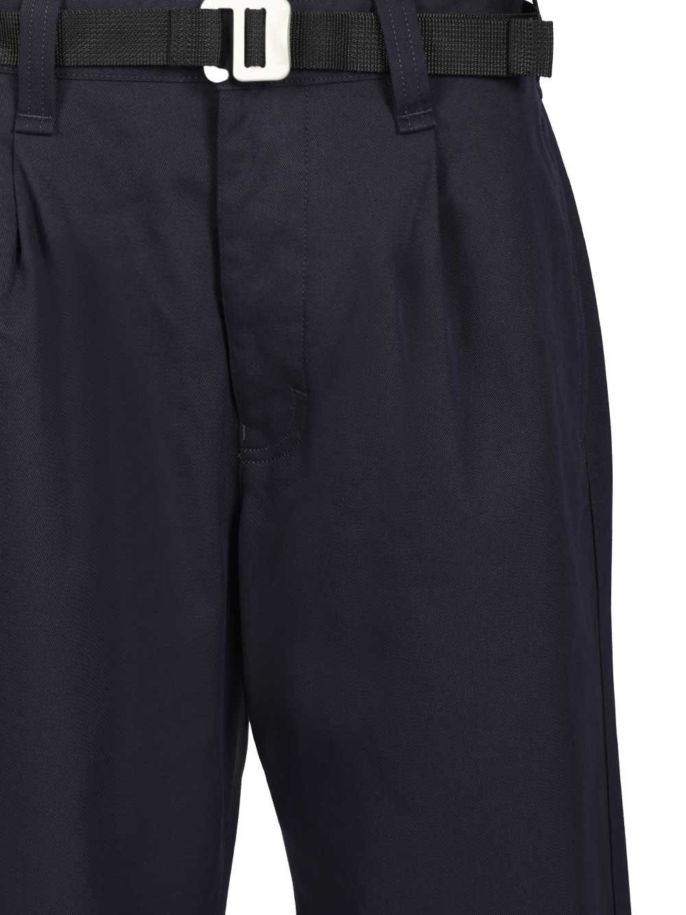 Stretch Gabardine Chino Trousers Blue - 4