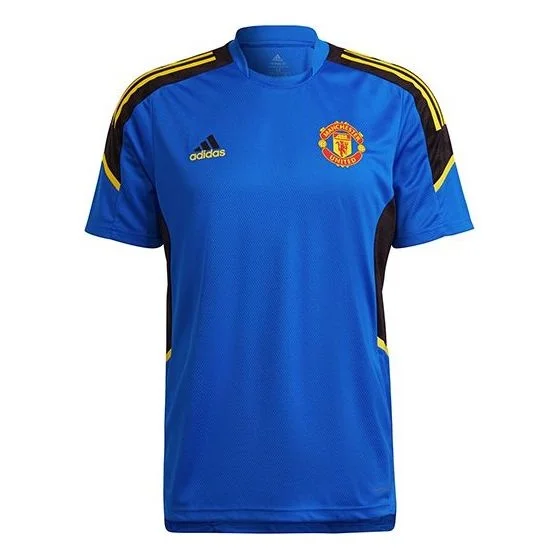 Men's adidas Training Sports Short Sleeve Soccer/Football Jersey 20-21 Season Manchester United Blue - 1