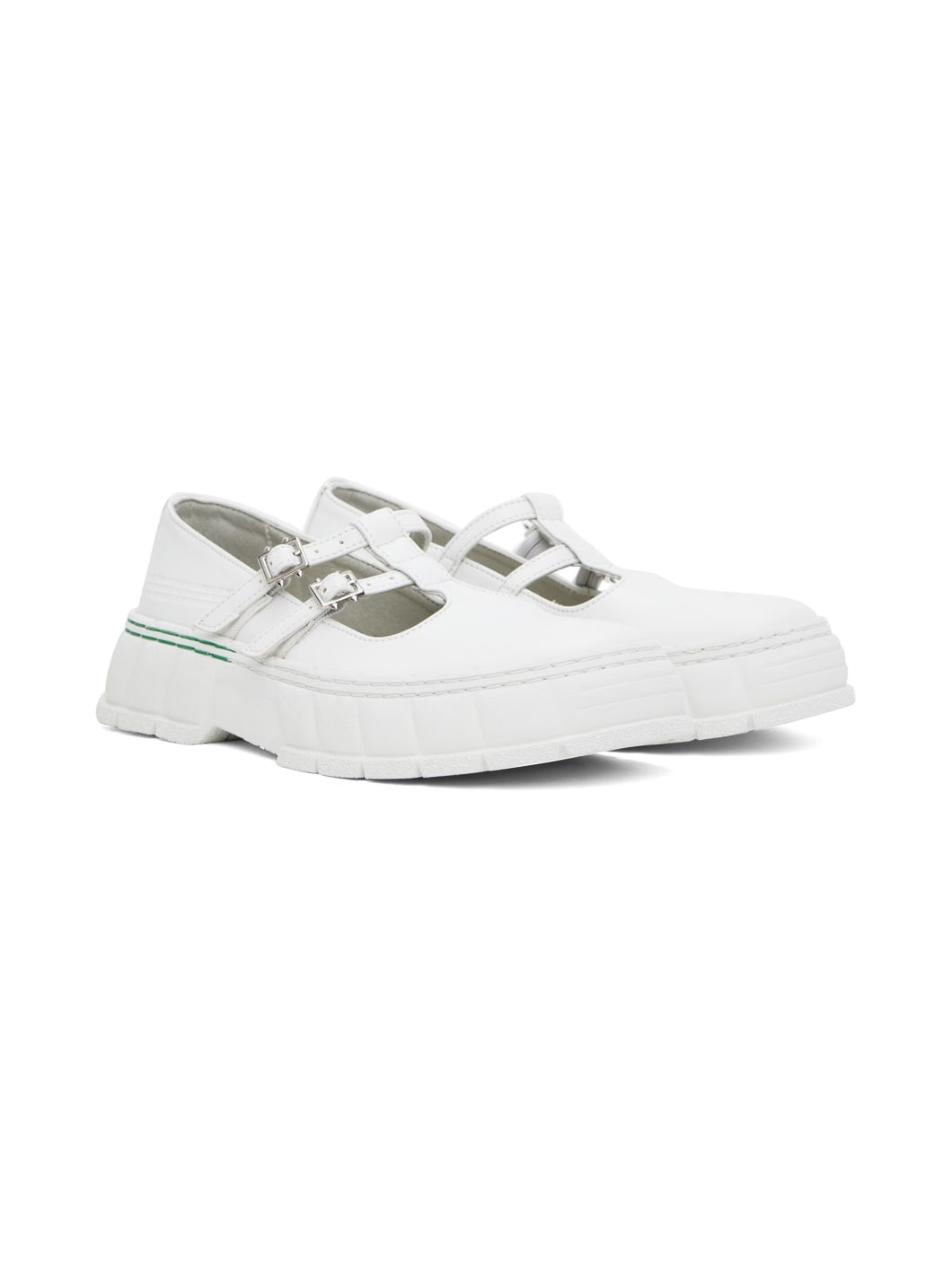 White 2001 Apple Mary Jane Loafers - 4