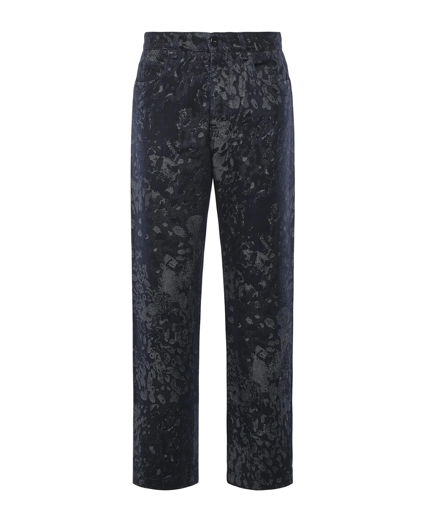Jacquard Denim Jeans - 1