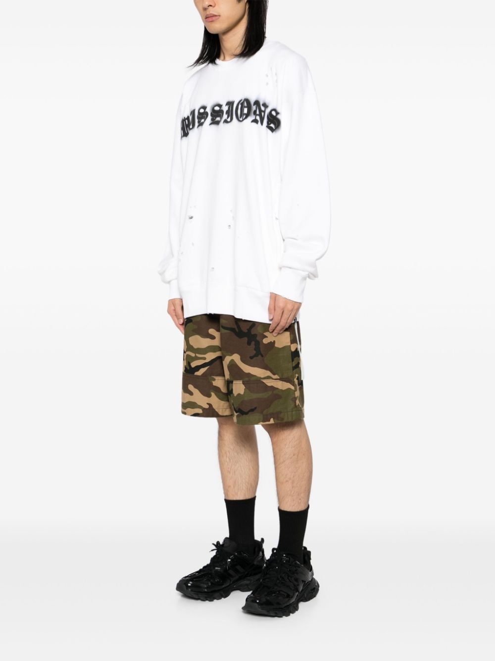 slogan print  sweater - 3