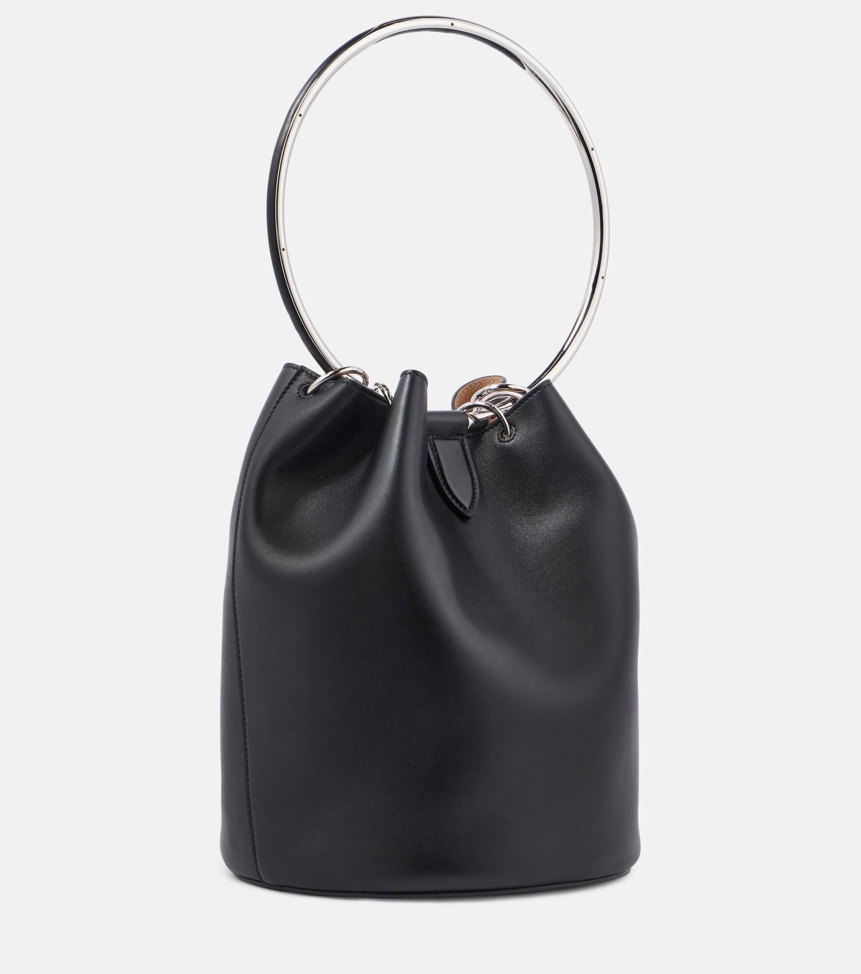 Ring Medium leather bucket bag - 4