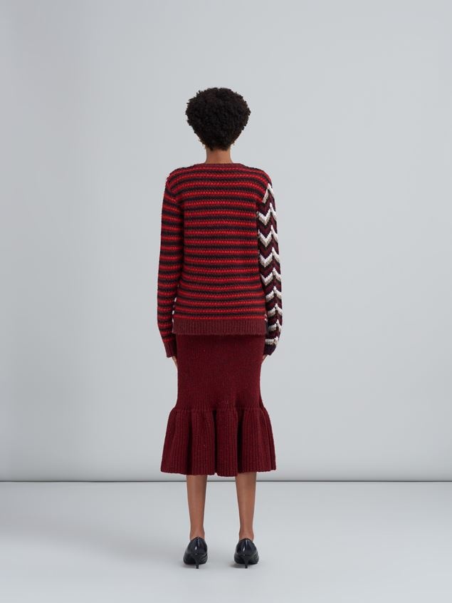 3D-STITCH SKIRT IN SHETLAND WOOL - 3