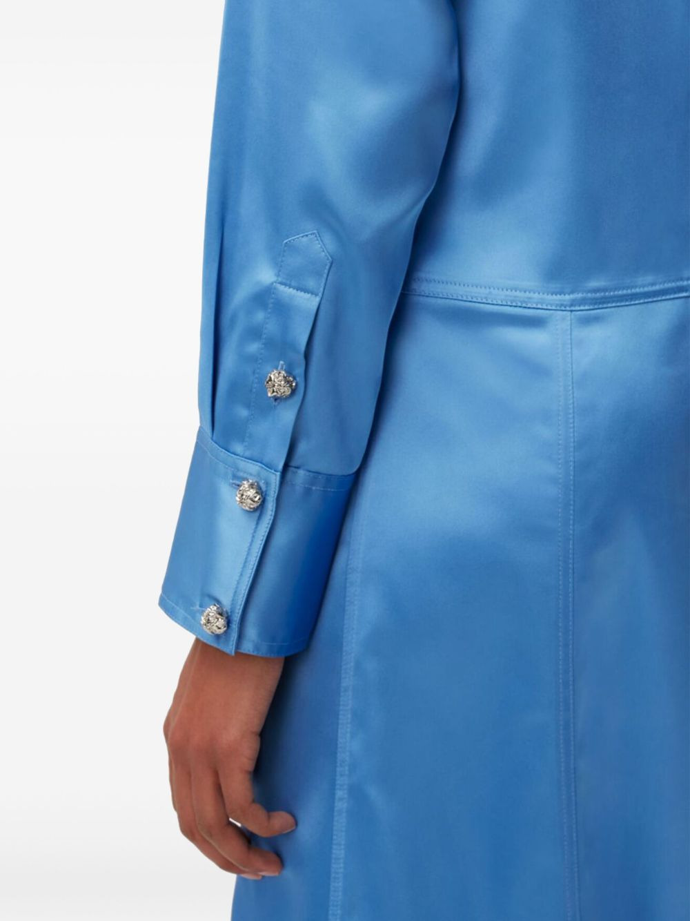 ruched-detail satin midi dress - 4