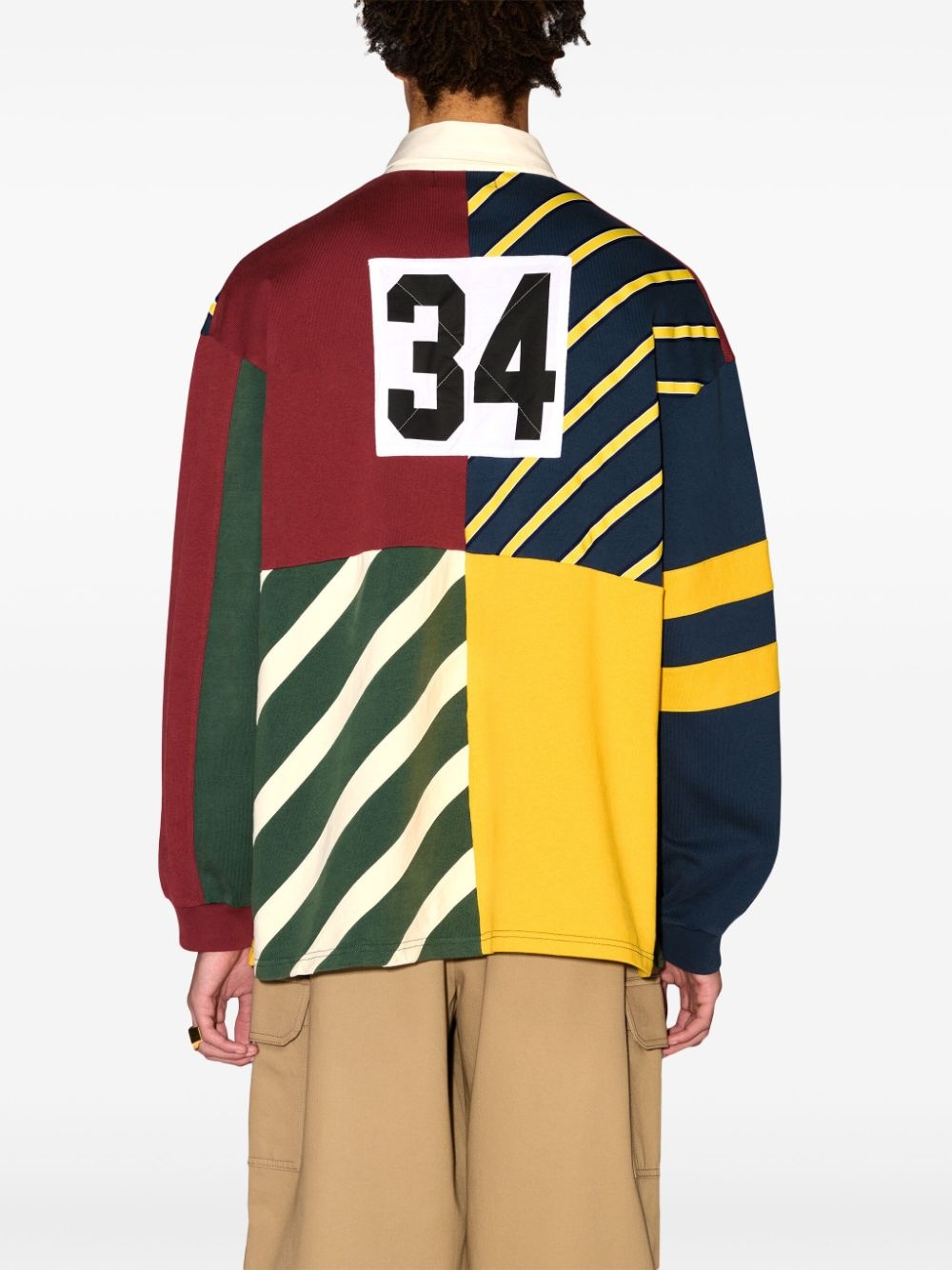 patchwork polo shirt - 5