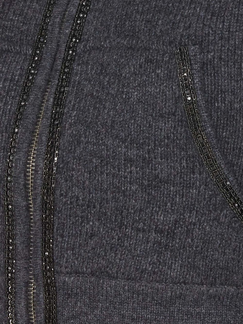 knitted cropped hoodie - 3