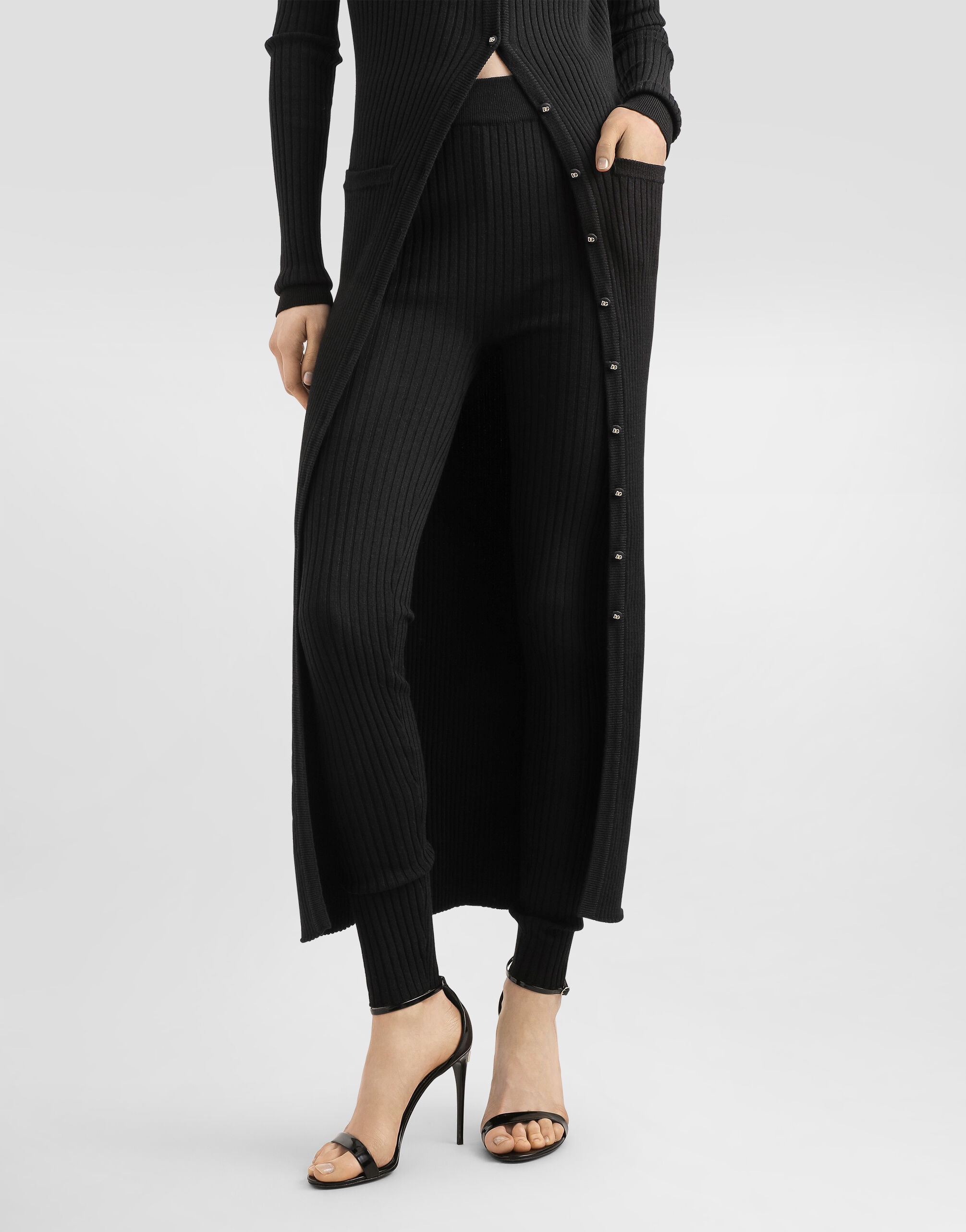 Ribbed wool leggings - 4