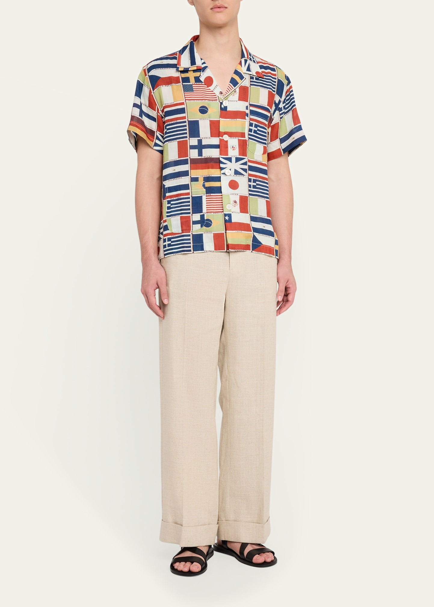 Men's International Flag-Print Camp Shirt - 2