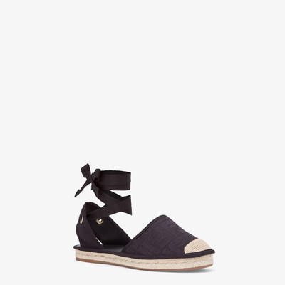 FENDI Black canvas espadrilles outlook