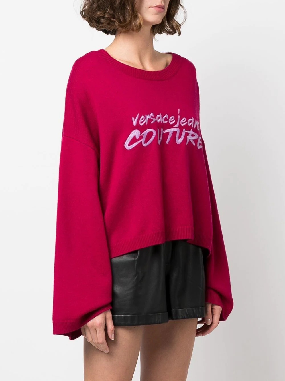 embroidered-logo wide-sleeve jumper - 3