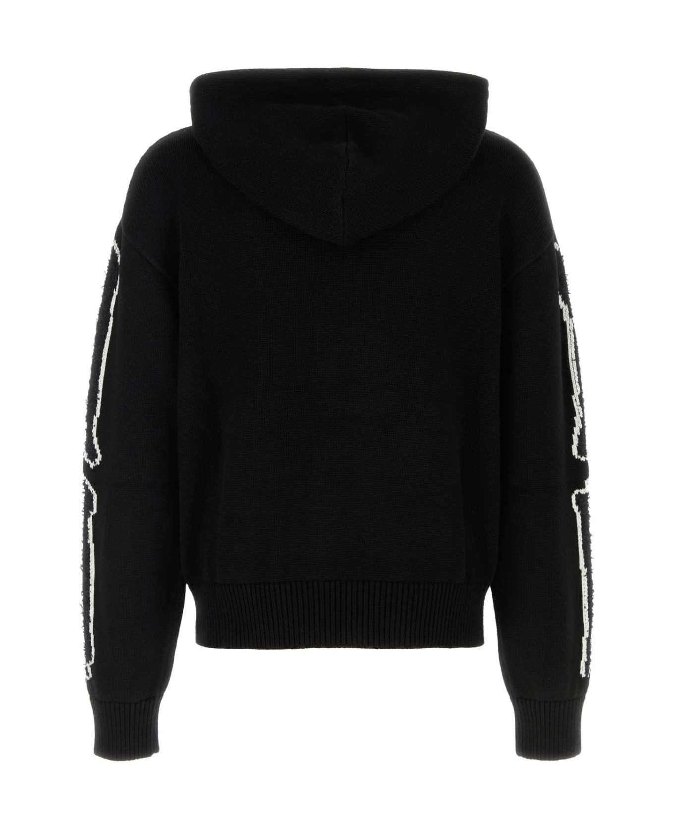 Black Cotton Blend Sweatshirt - 2