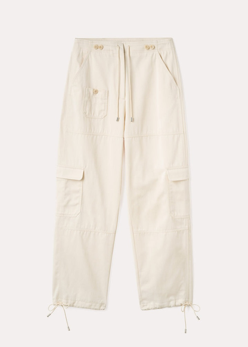Cotton cargo trousers ecru 1