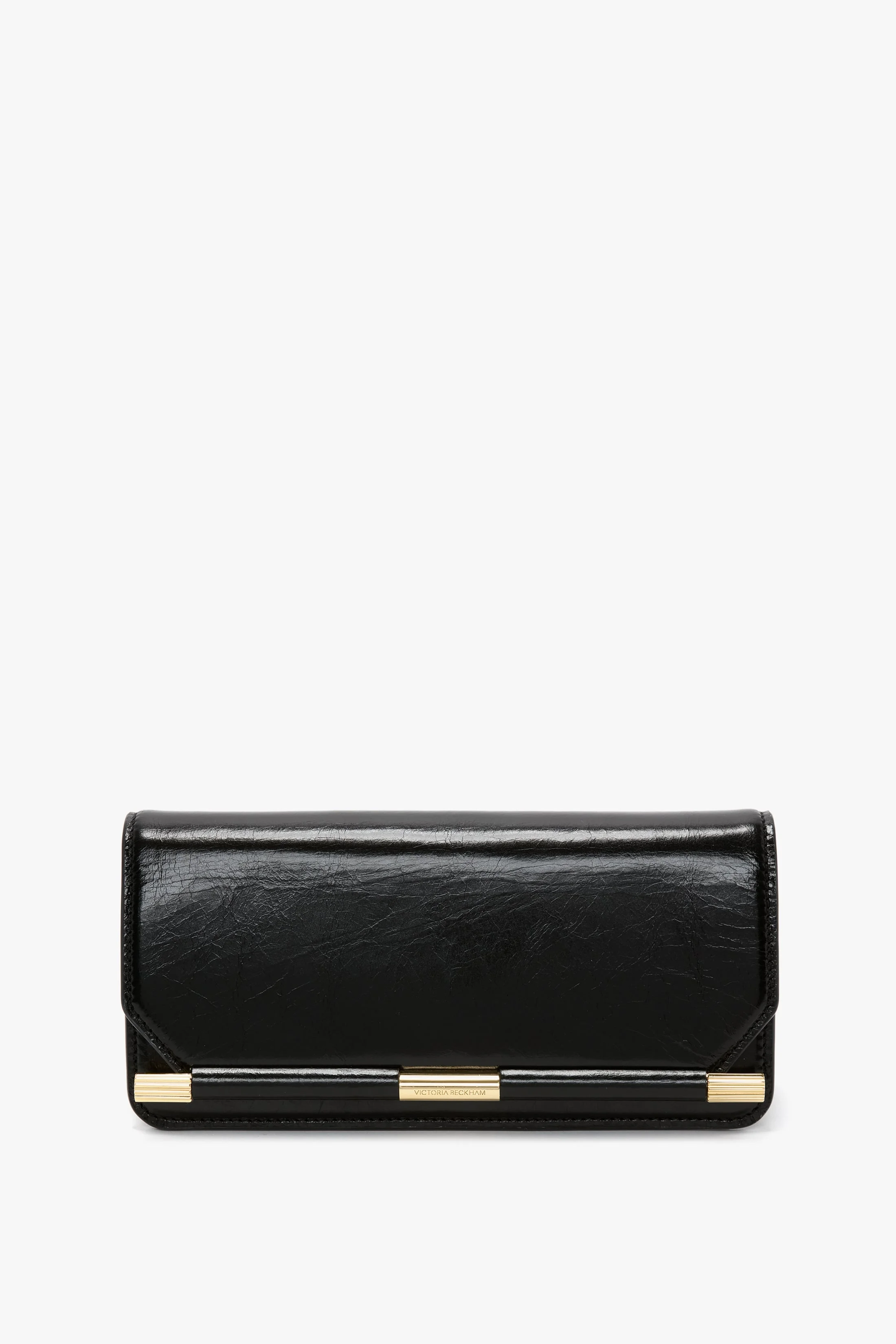 202 Clutch Bag In Black Distressed Leather - 1