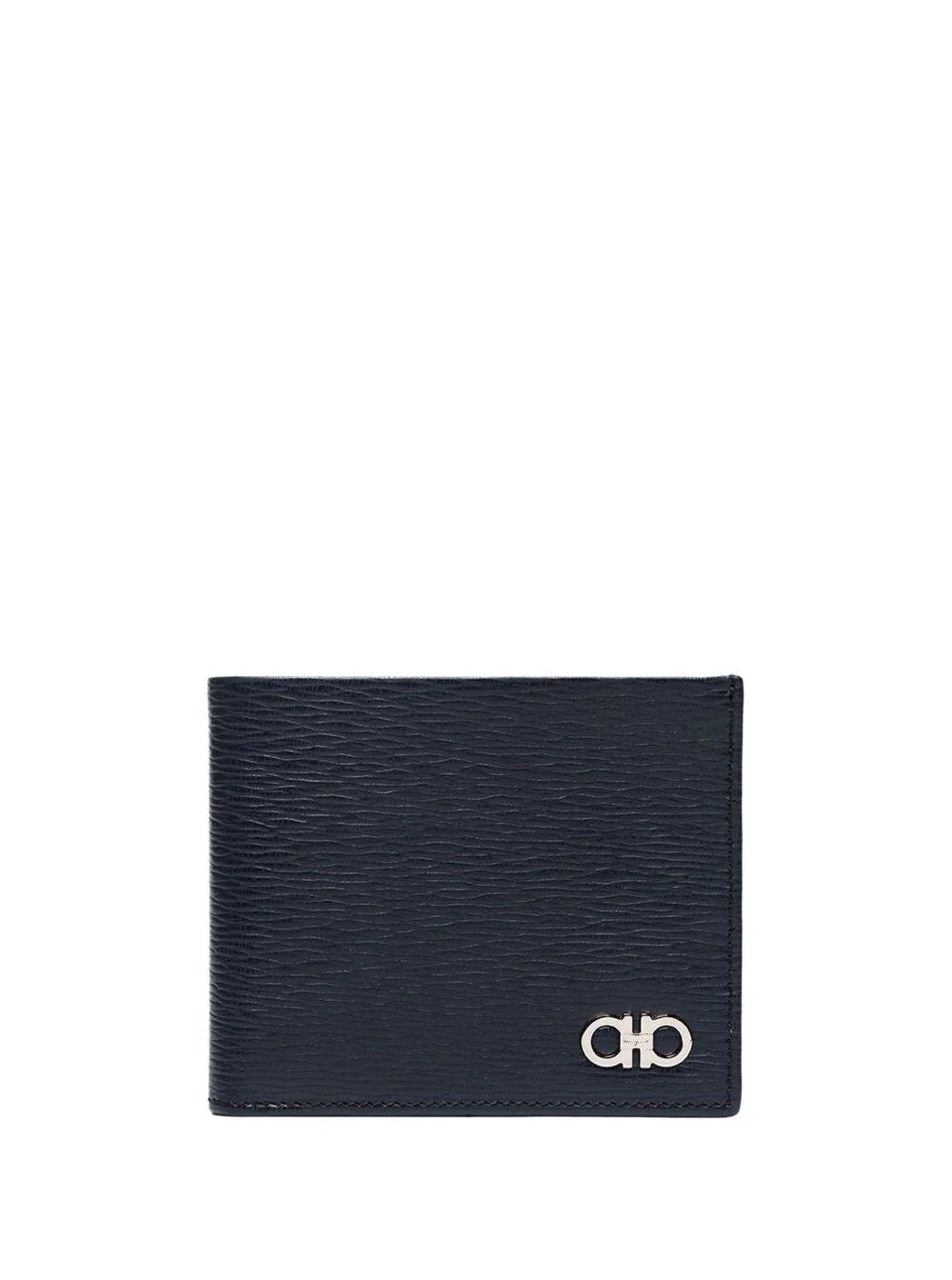 Ferragamo Men Wallet With Metallic Front Logo In Blue Leather For Men - 1