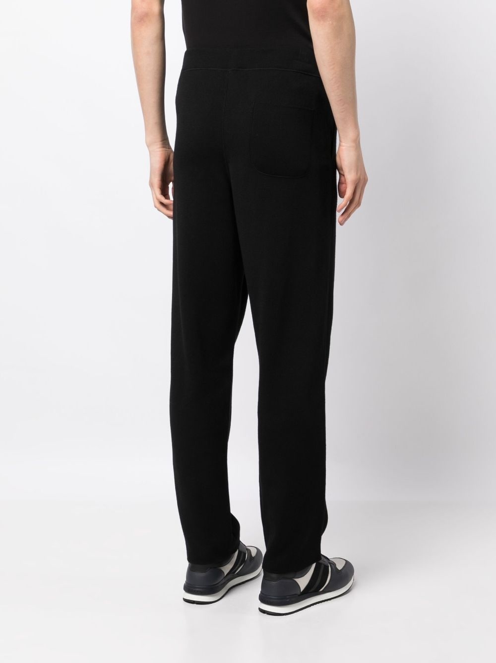 elasticated-waist cotton-cashmere blend trousers - 4