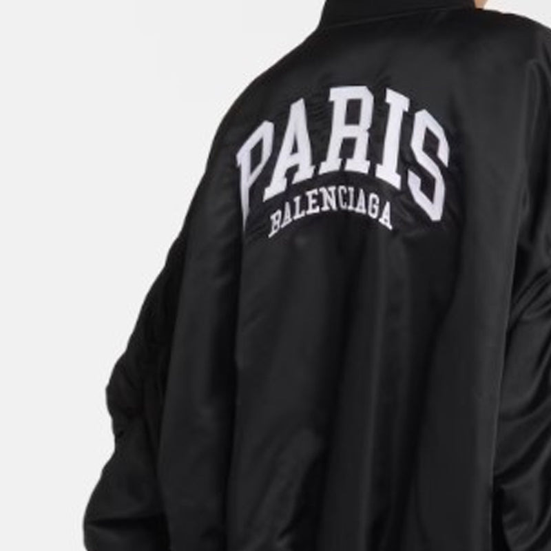 (WMNS) Balenciaga Paris Varsity Jacket 'Black' 768924TNO271000 - 2