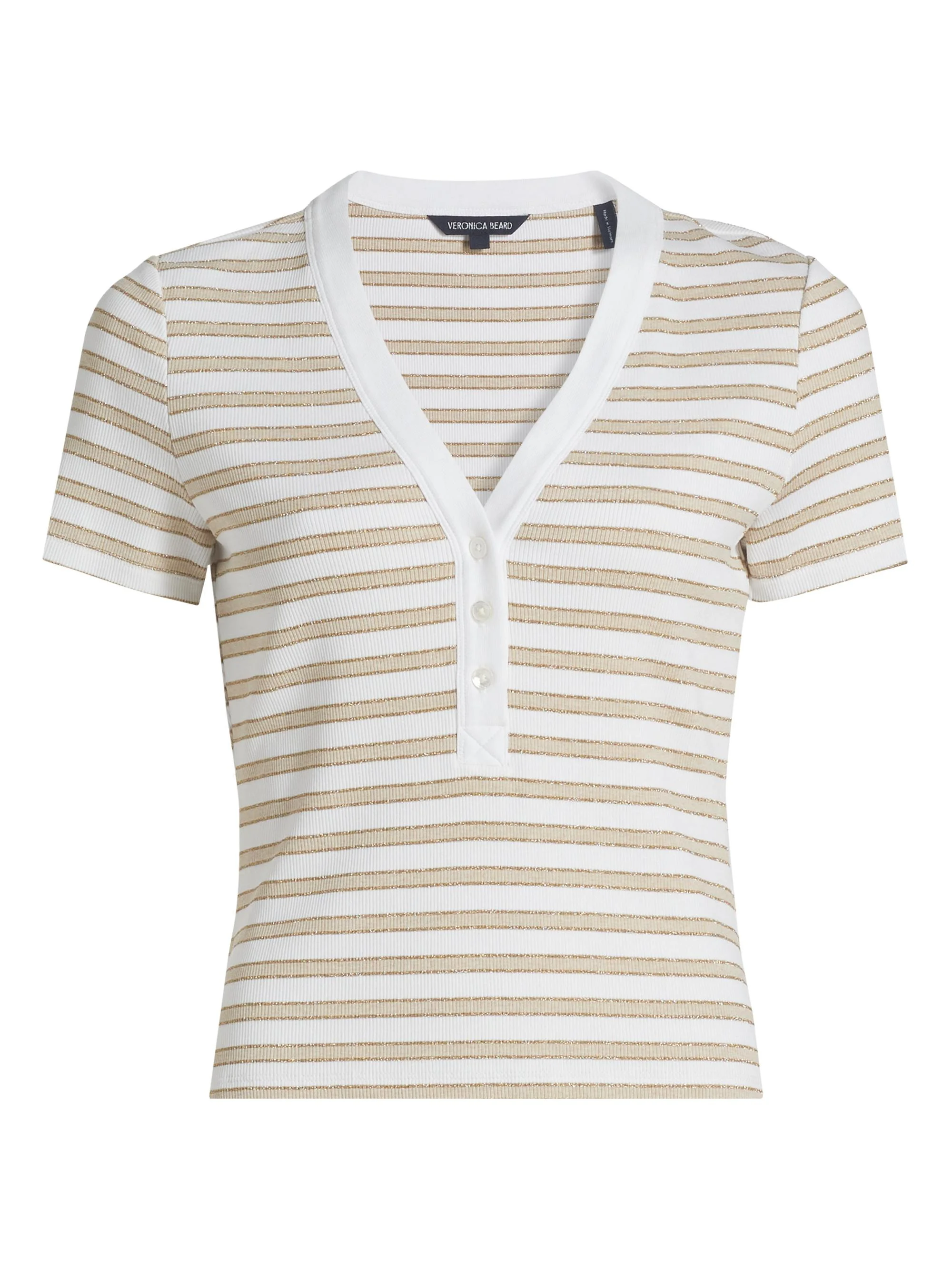 Women's Dekalb Striped Top - Khaki White - 1