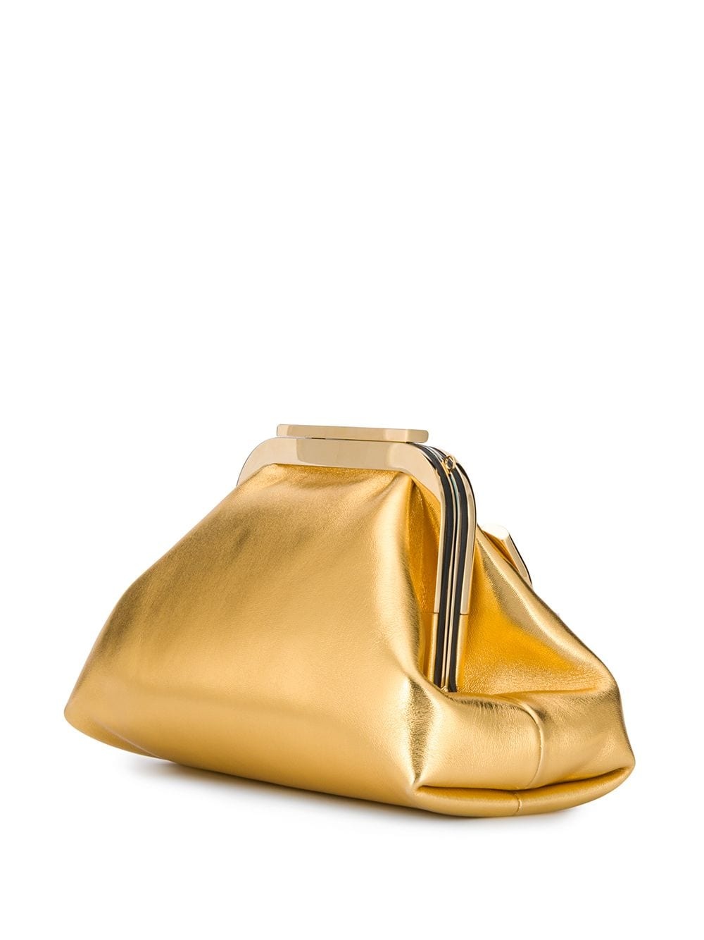 angular VLOGO gold clutch bag - 3