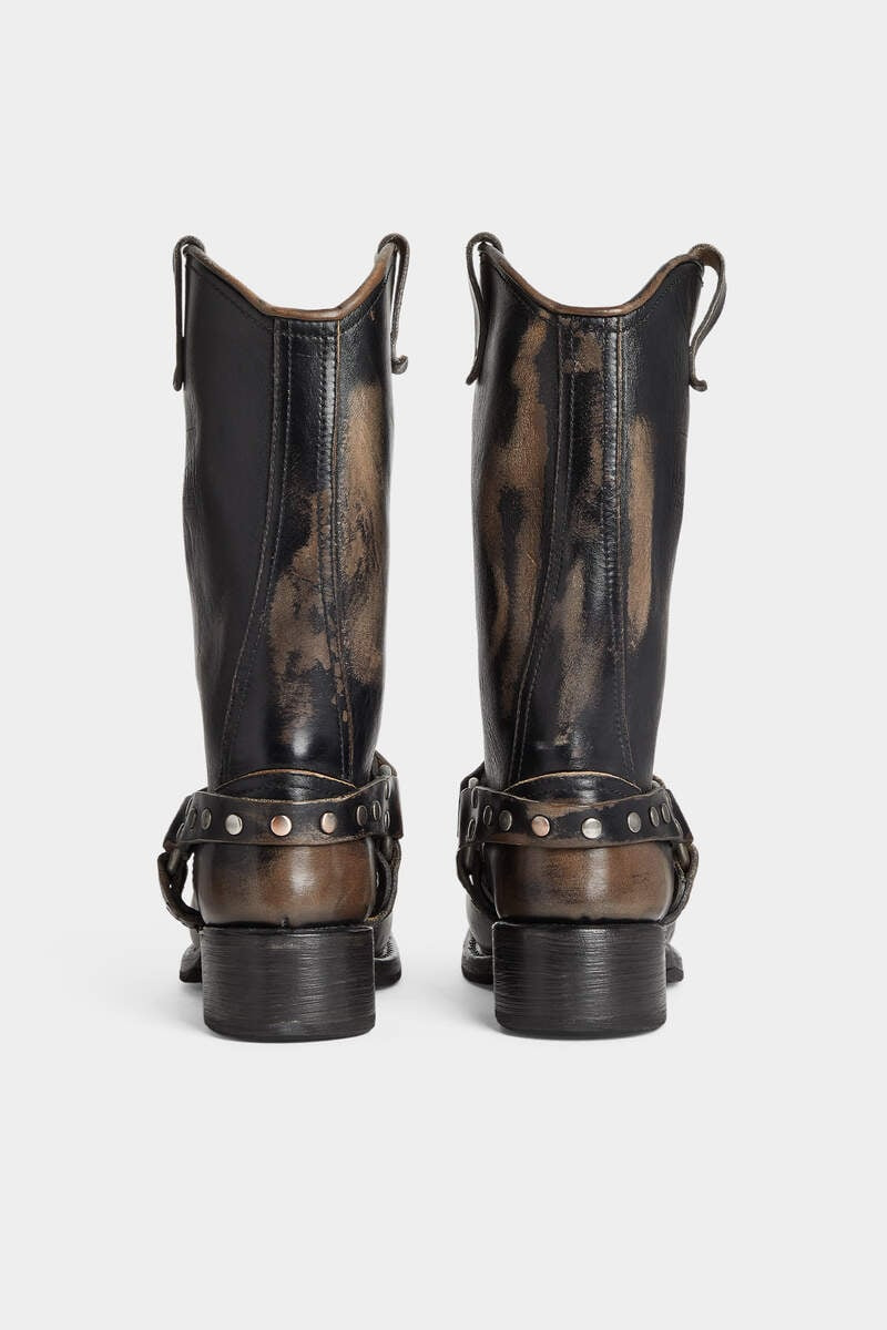 HARLEY DISTRESSED BIKER BOOTS - 3