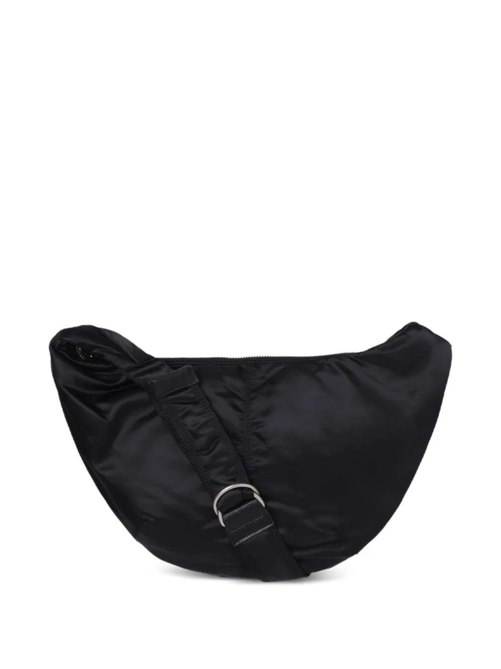 curved zip messenger bag - 1