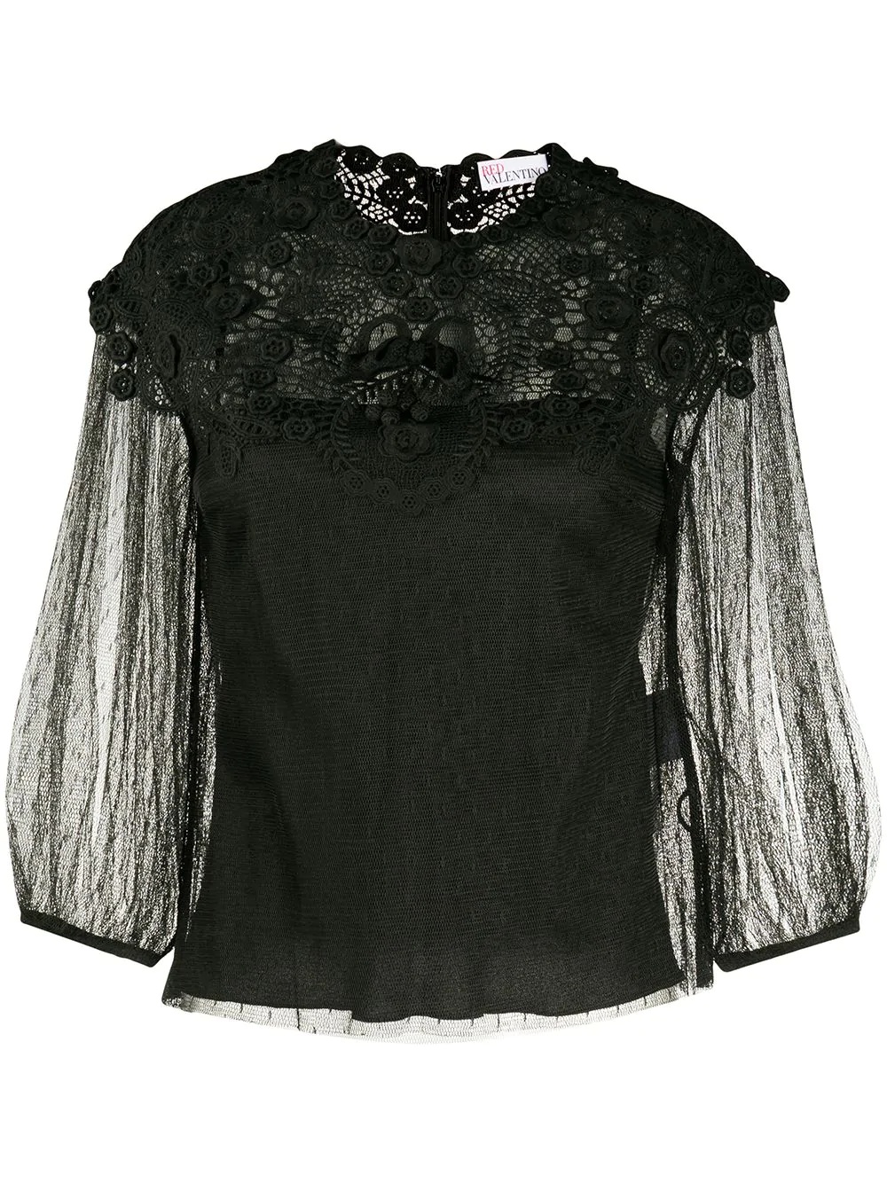 lace overlay blouse - 1