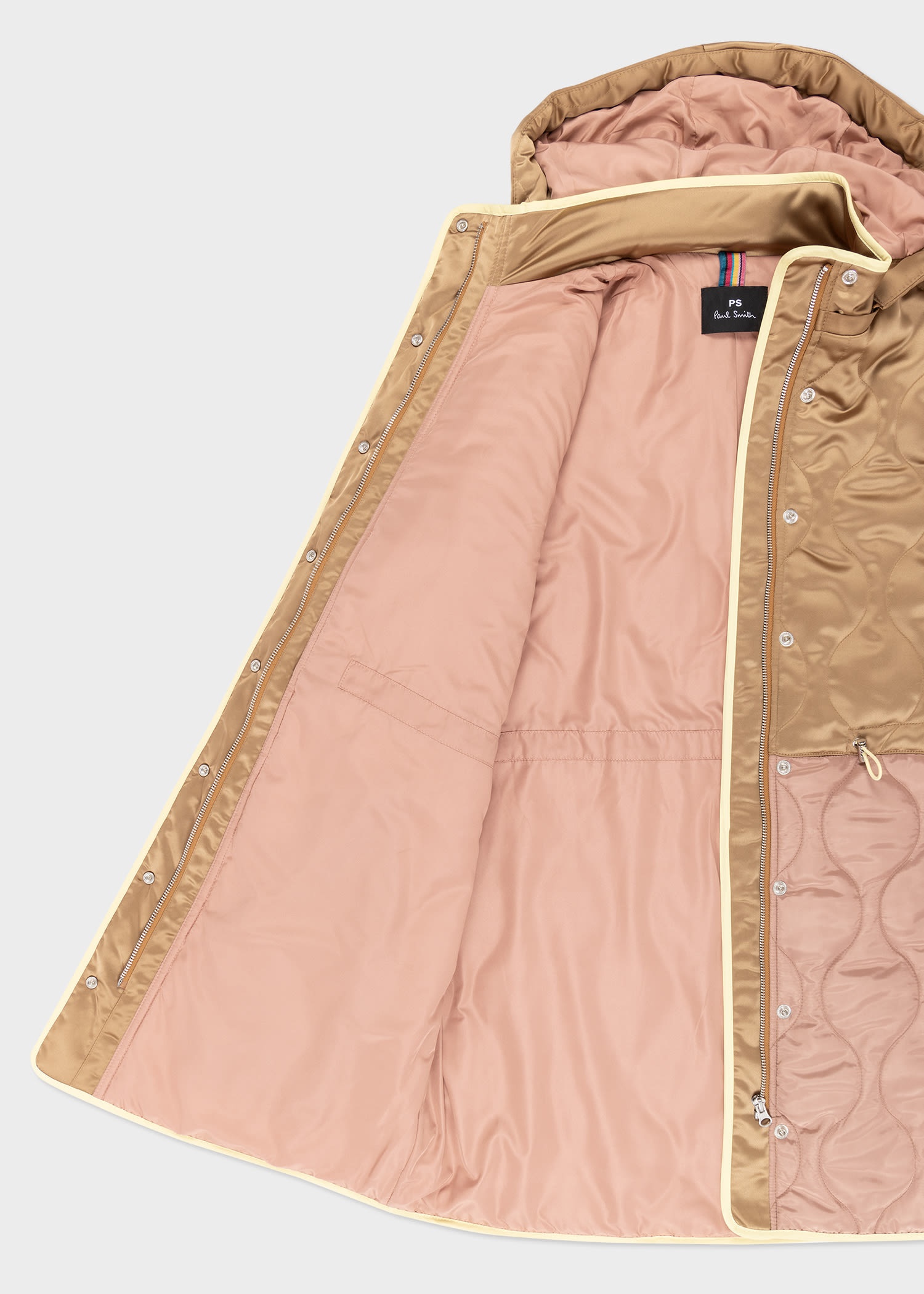 Satin Quilted Mid Length Coat - 2
