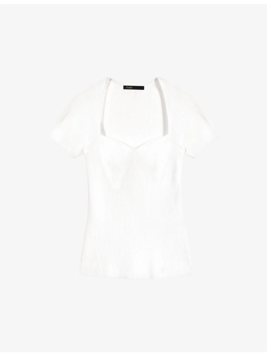 Moka sweetheart-neck short-sleeved sweater - 1