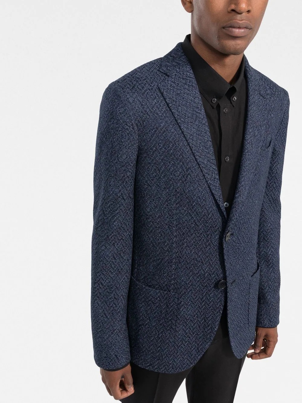 single-breasted jacquard blazer - 3