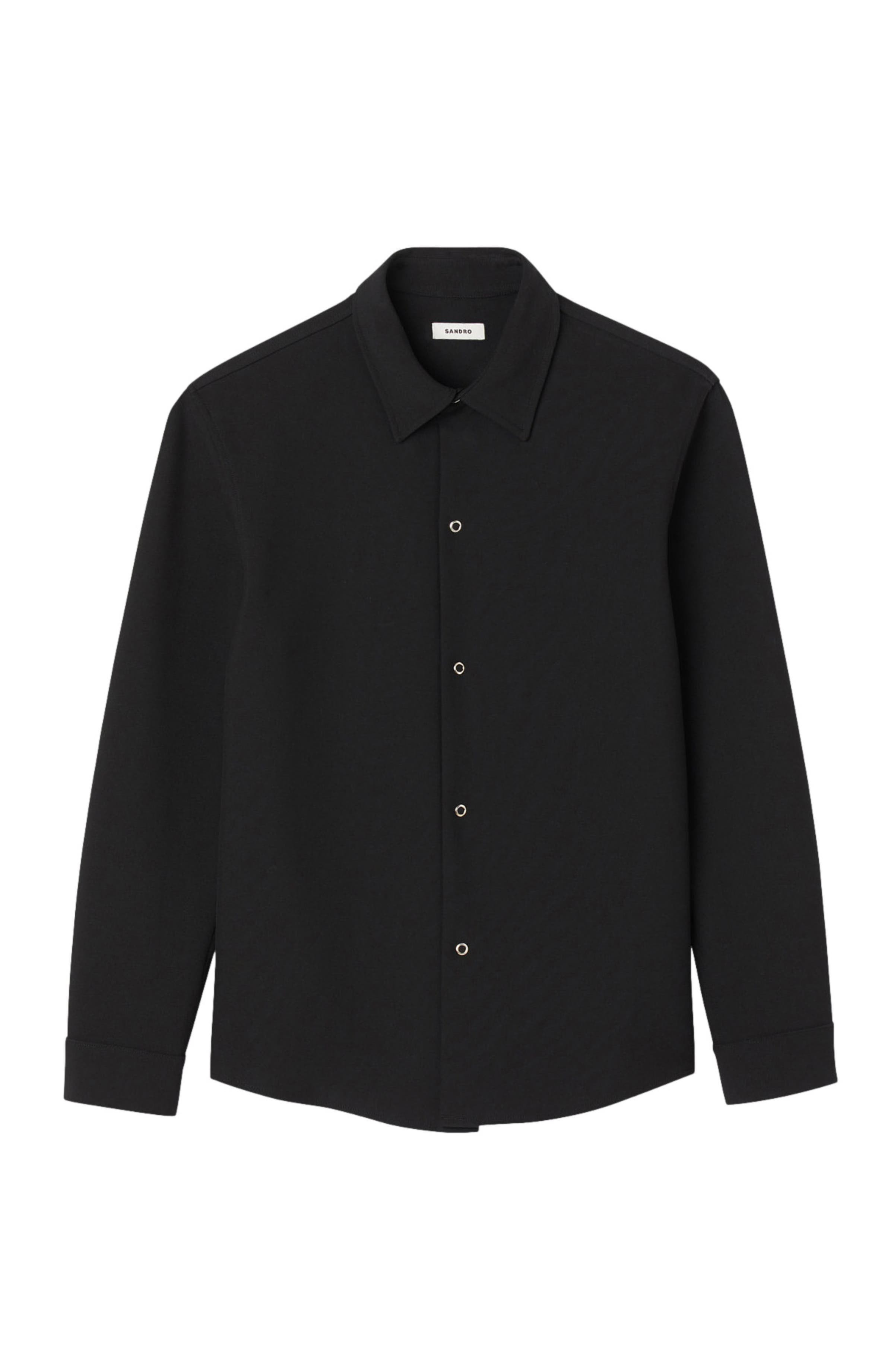 SANDRO Long-sleeved jersey shirt in Black at Nordstrom - 7