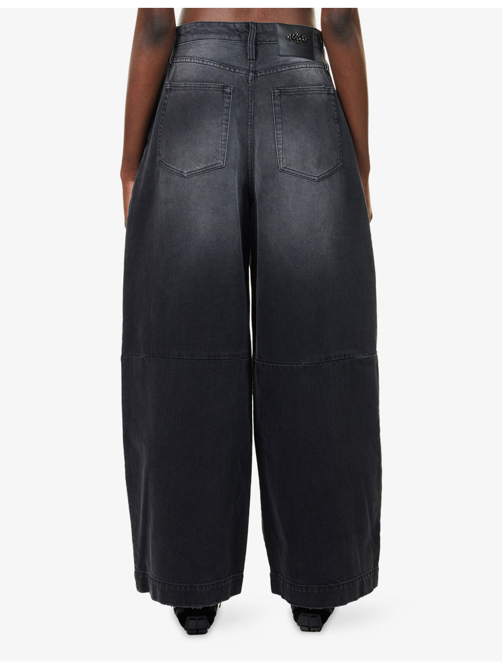 Embellished Distressed Wide-Leg Denim Jeans - 4
