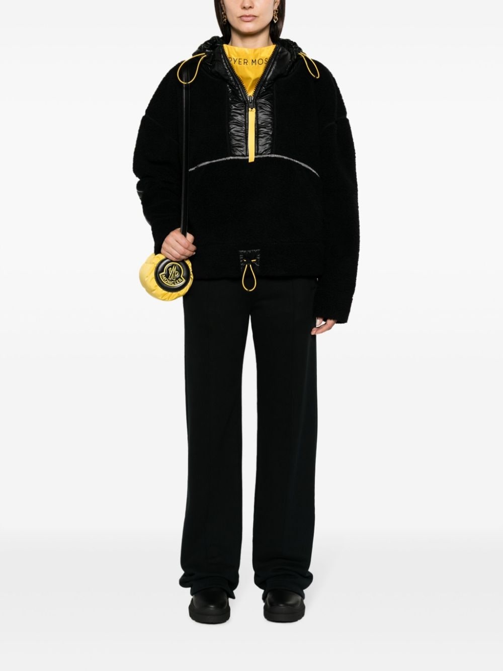 x Pyer Moss Teddy logo-patch fleece hoodie - 3