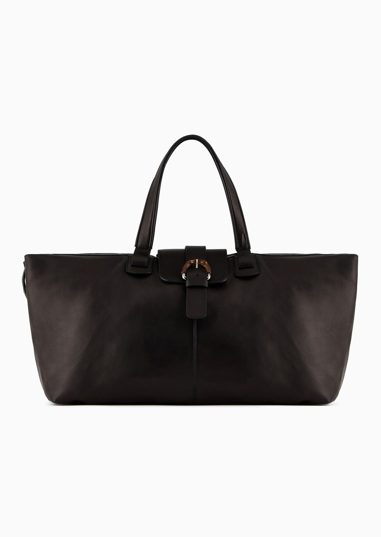 Nappa leather duffel bag with bamboo detail - 1