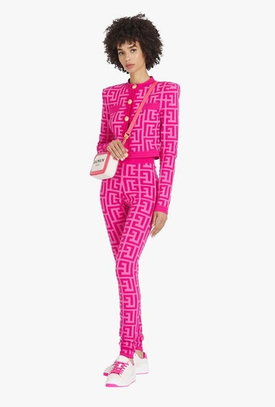 Balmain Balmain x Barbie - Knit leggings with light pink Balmain monogram outlook