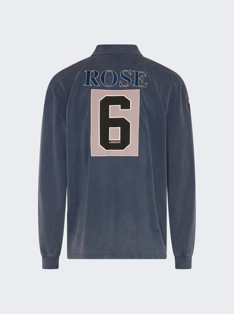 Martine Rose Long Sleeve Polo Top Washed Navy outlook