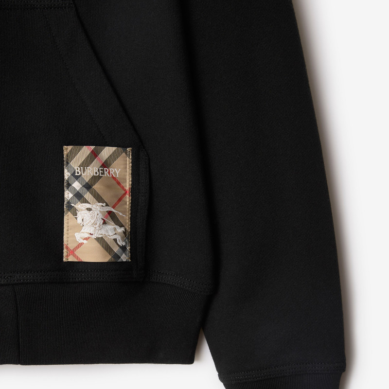 Burberry Check Label Cotton Zip Hoodie outlook