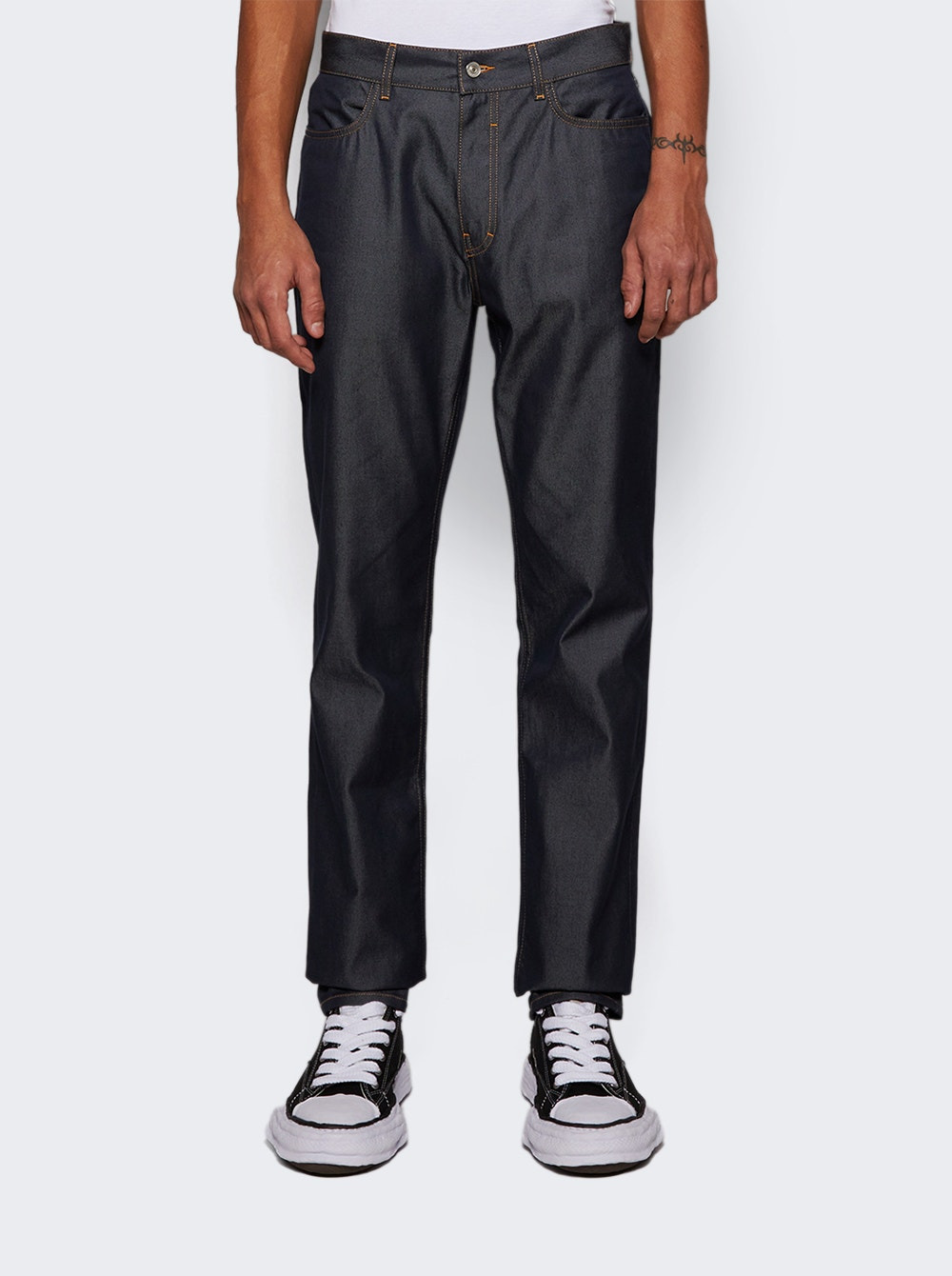 Skinny Straight Fit Trousers Indigo Blue - 3