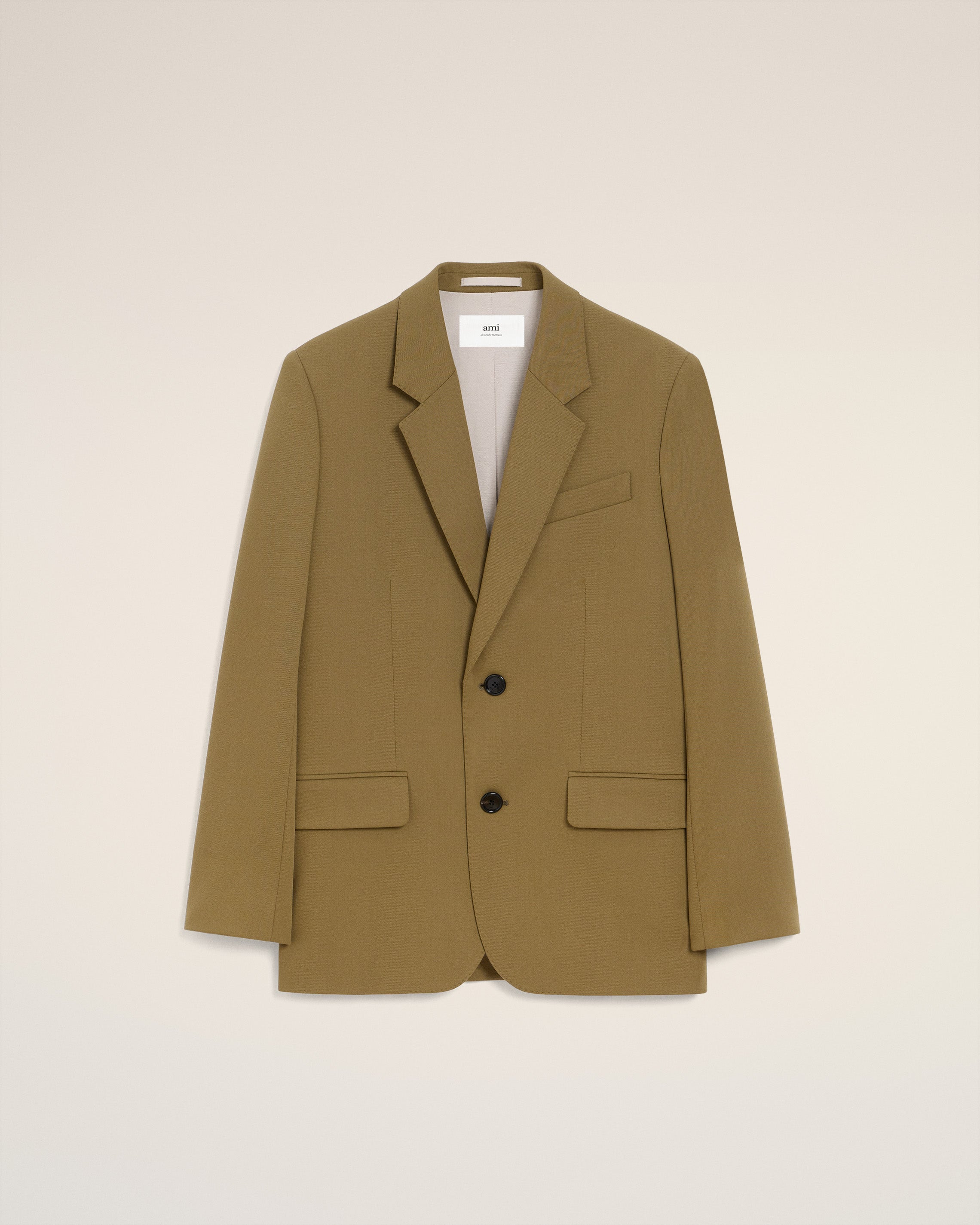GREEN WOOL LOOSE SINGLE BREASTED JACKET - 6