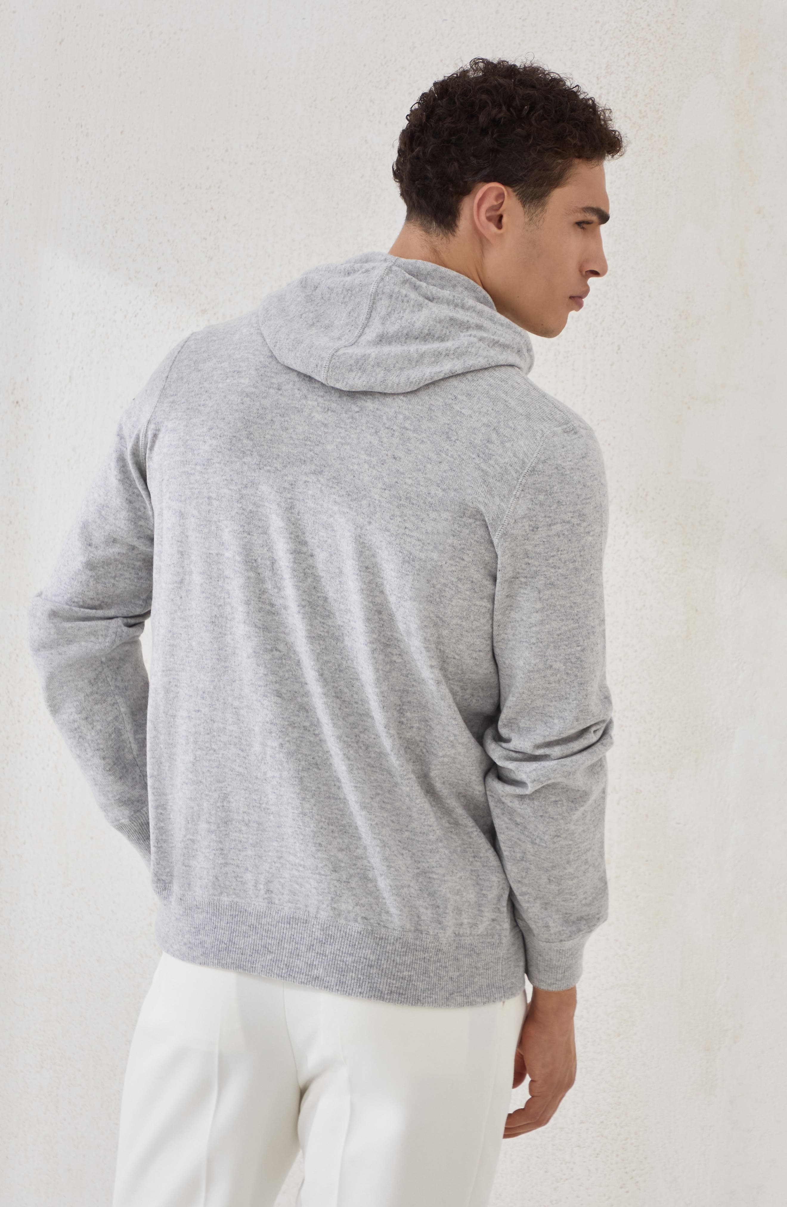 Brunello Cucinelli Sweatshirt-style cardigan in Pebble at Nordstrom - 3