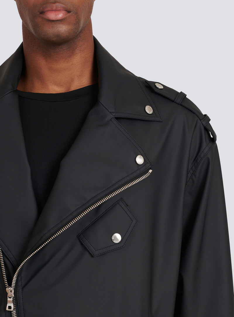 Quilted faux leather biker jacket 10