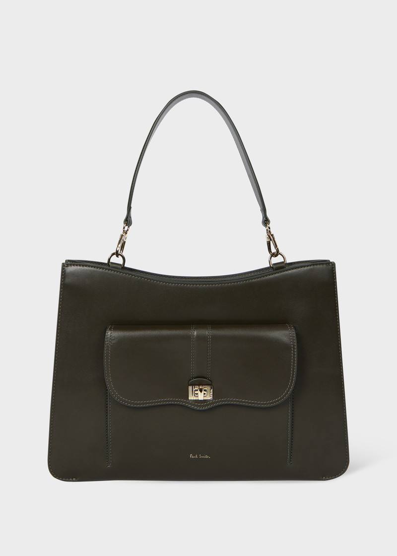 Women's Dark Green Leather Bag 1