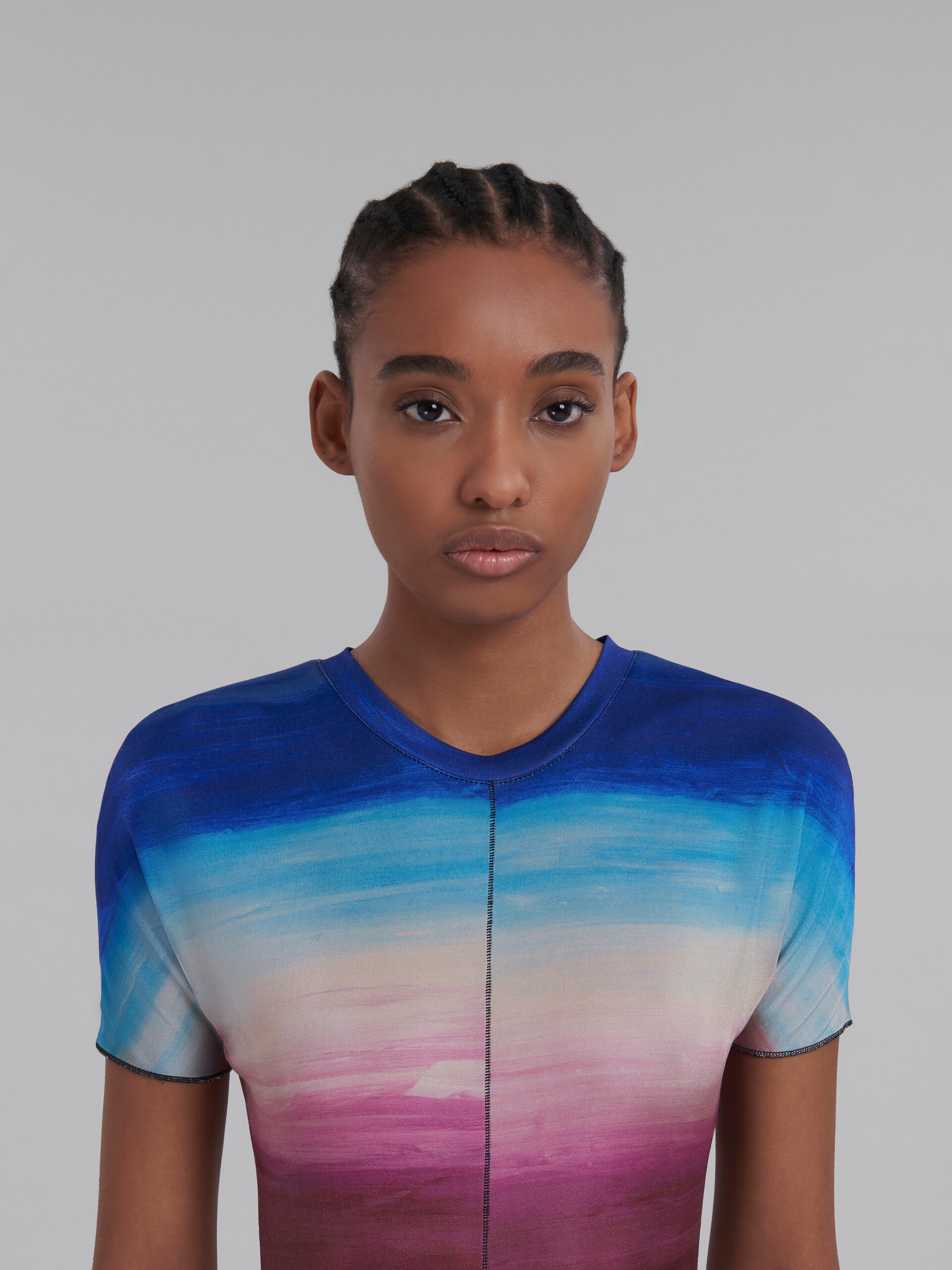 Marni MULTICOLOURED VISCOSE DRESS WITH DARK SIDE OF THE MOON
