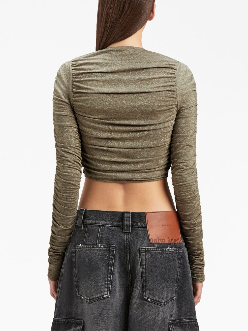 ruched Lurex cropped cardigan - 5