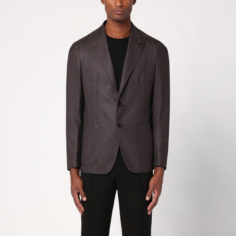 Tagliatore - Tagliatore Brown single-breasted jacket in wool and cashmere - 1